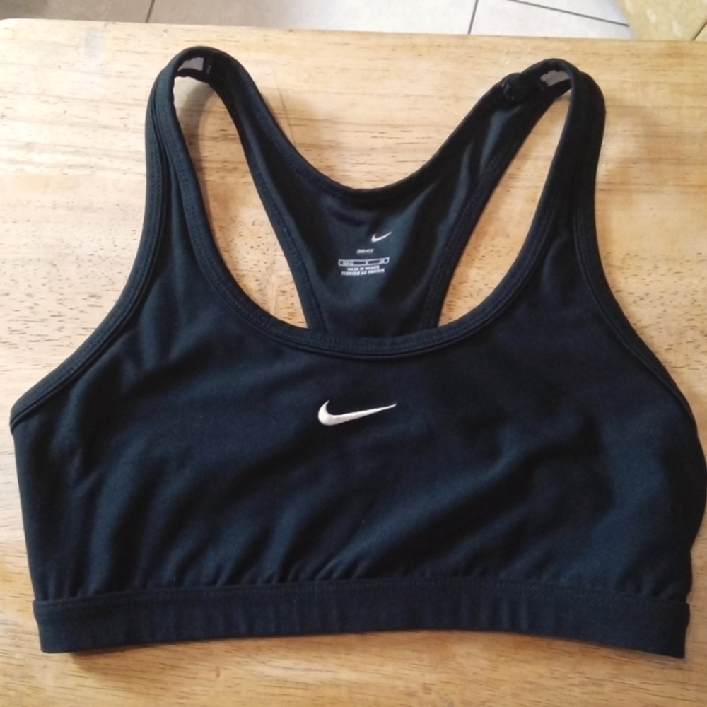 Nike Woman's Sports Bra Black Size Sp Excellent Preloved Condition One Owner